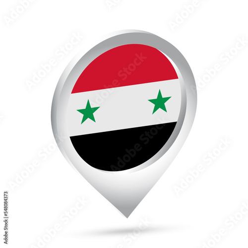 Syria flag 3d pin icon Free Download Syria flag 3d pin icon - GFXLoad