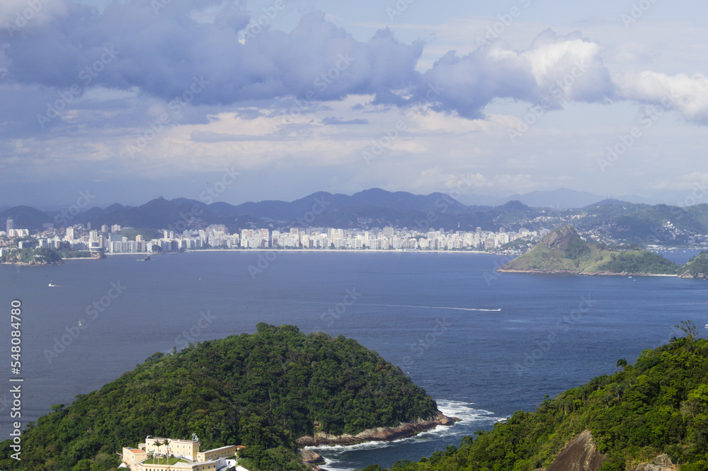 Sea and mountains in the city of Rio de Janeiro Brazil