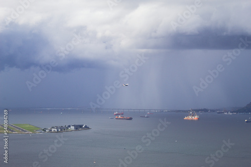 Guanabara Bay in the city of Rio de Janeiro in Brazil