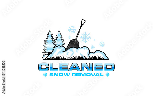 Illustration graphic vector of commercial snow removal services company in the winter logo design template