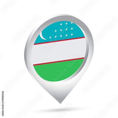 Free Download Uzbekistan flag 3d pin icon - GFXLoad