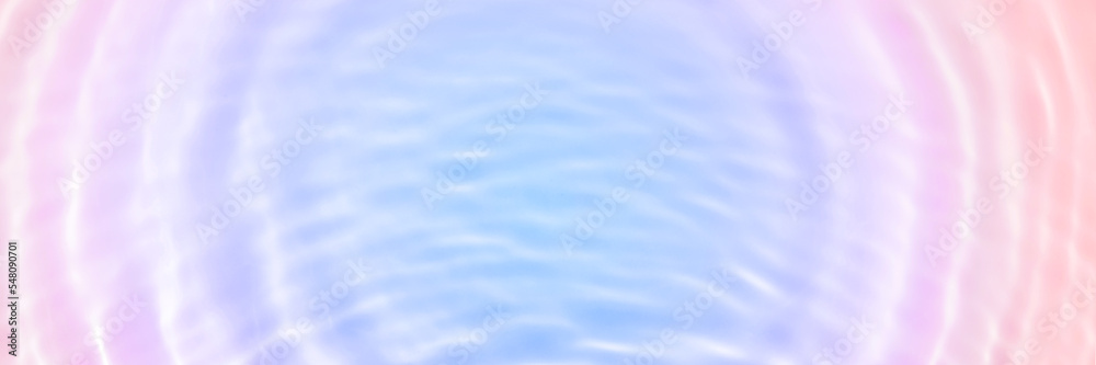 Serum or water texture close up. Blue, purple and pink gradient liquid gel background. Transparent beauty skincare sample. Water clear transparent background. Long banner with copy space. Serum or water texture close up. Blue, purple and pink gradient liquid gel background. Transparent beauty skincare sample. Water clear transparent background. Long banner with copy space.