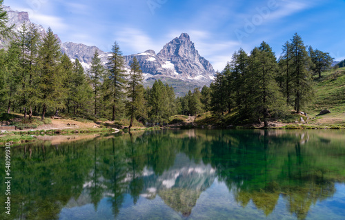 reflection of matterhorn in a lake © Luca