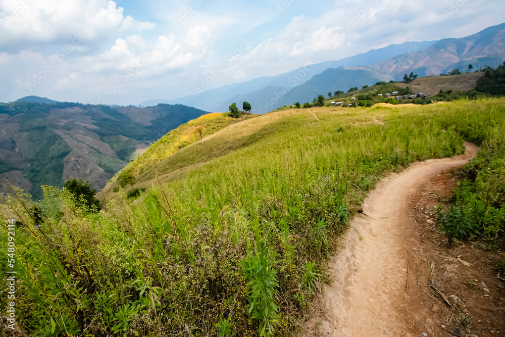 Fototapeta premium View of the nature trail on the mountain in Thailand
