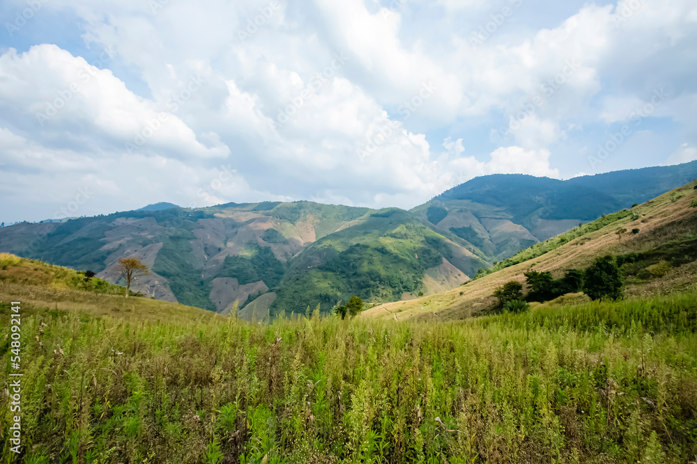 Fototapeta premium View of the nature trail on the mountain in Thailand