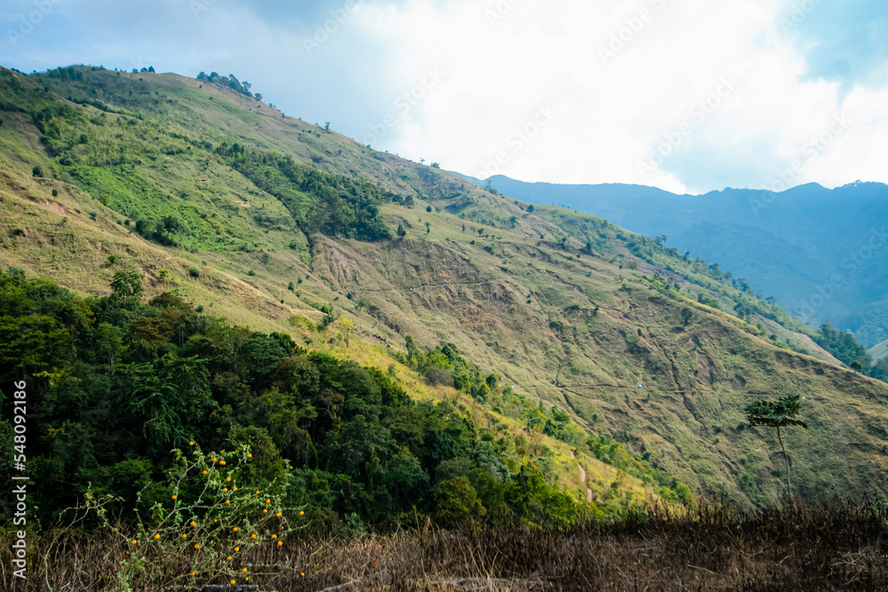 Fototapeta premium View of the nature trail on the mountain in Thailand