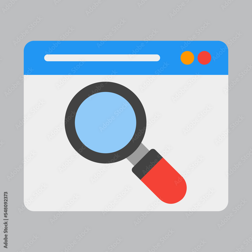 Search icon in flat style about browser, use for website mobile app presentation Search icon in flat style about browser, use for website mobile app presentation