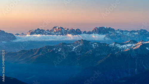 sunrise in the mountains dolomites © Luca