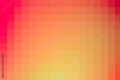 Gradual transition of squared pixels from red to yellow