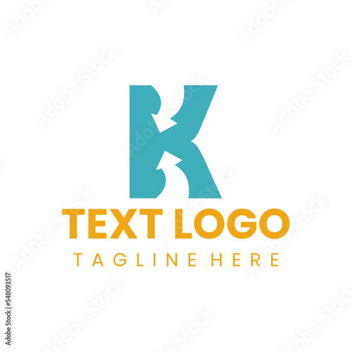 k letter logotype design arrow motive vector