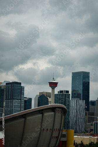 Downtown Calgary with cloudy sky