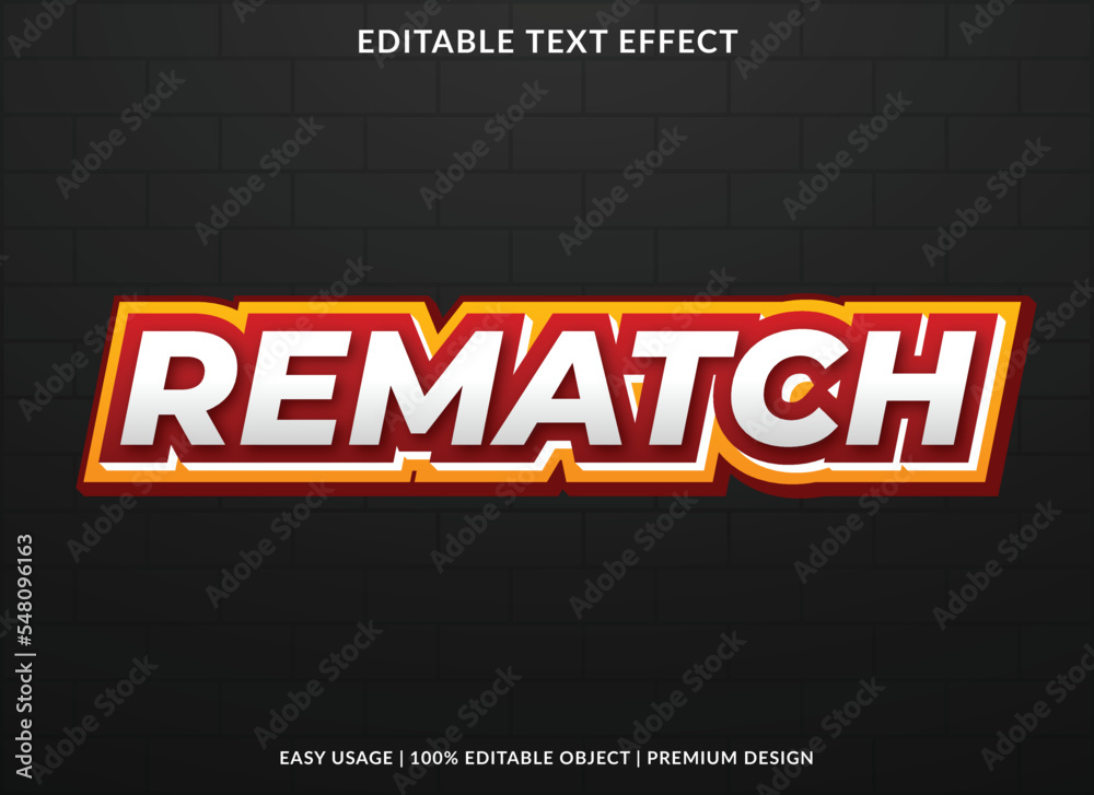 rematch editable text effect template with abstract background style