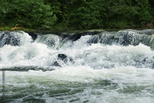 Picturesque view on beautiful river with rapids