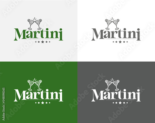 Logo for martini bar and drinks.