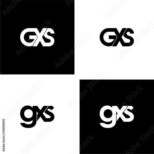 gxs letter initial monogram logo design set photo