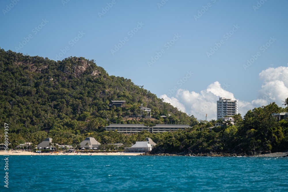 Naklejka premium tropical islands and super yachts in queensland australia