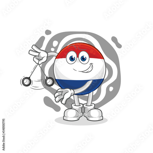 Netherlands hypnotizing cartoon. cartoon mascot vector