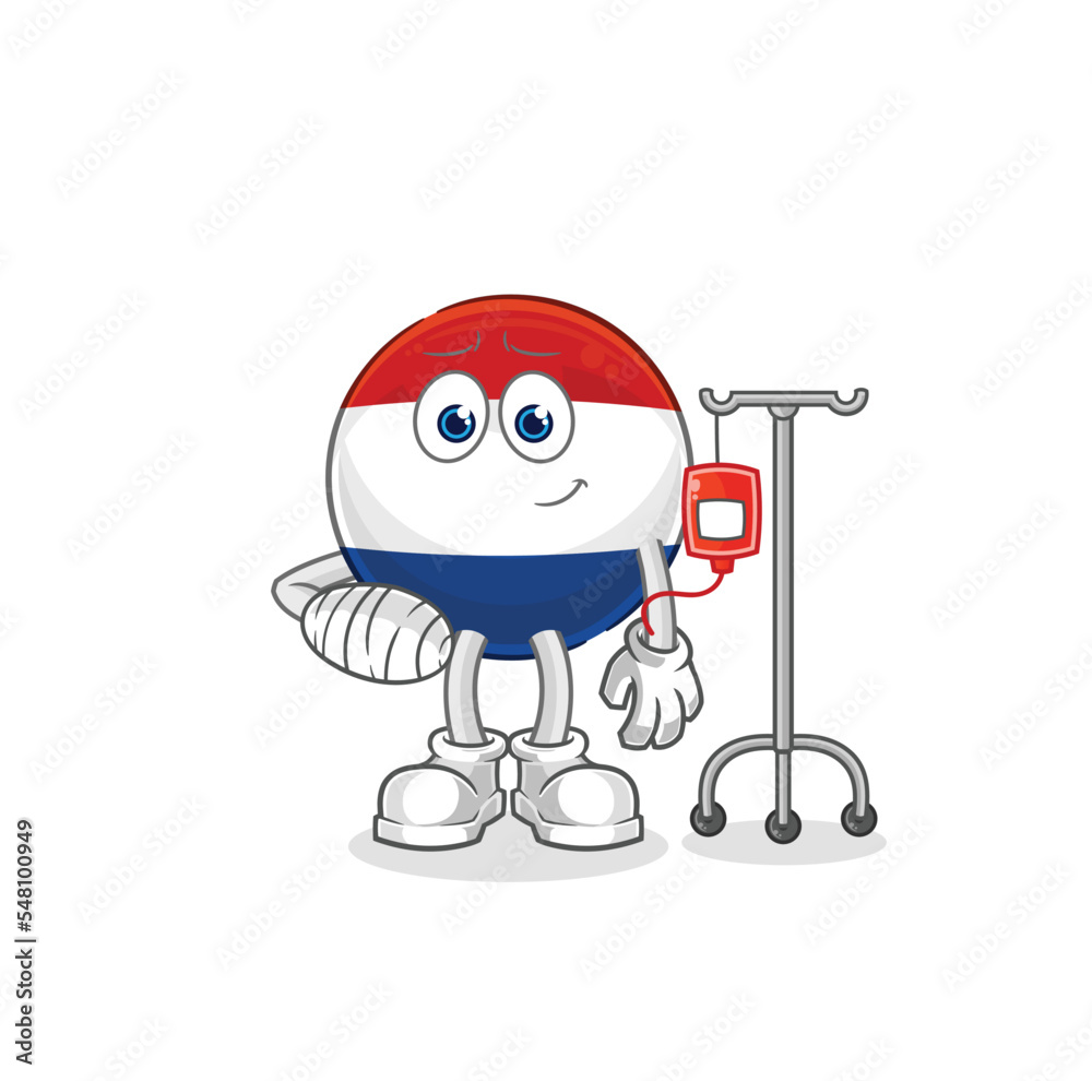 Fototapeta premium Netherlands sick in IV illustration. character vector