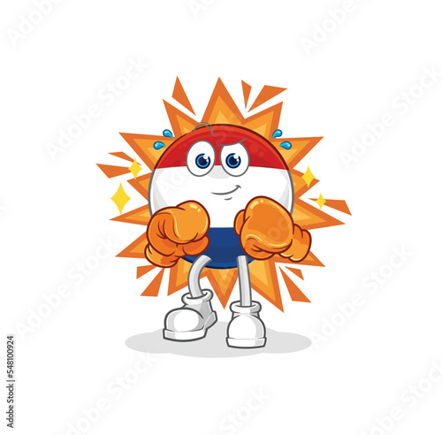 Netherlands boxer character. cartoon mascot vector