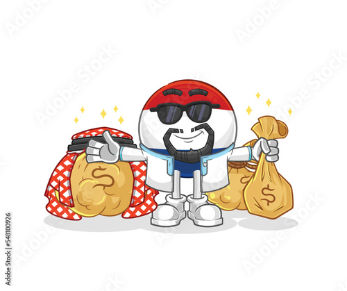Netherlands rich arabian mascot. cartoon vector