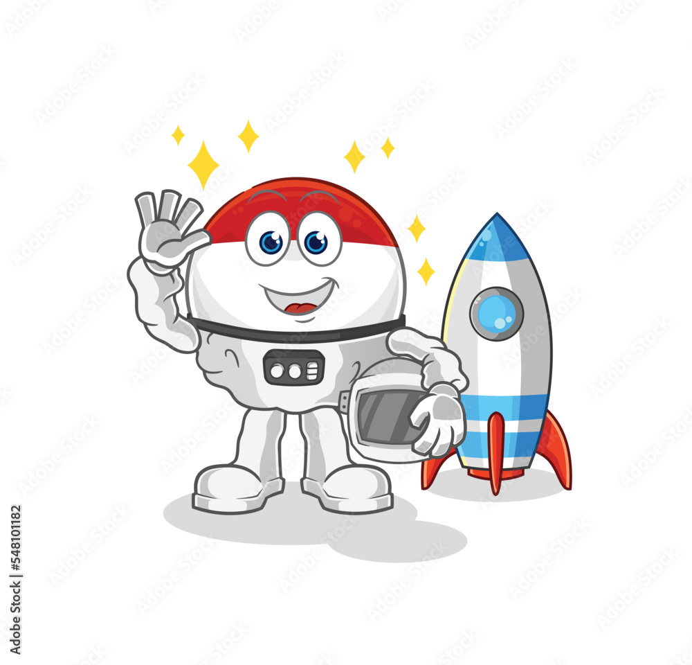 Netherlands astronaut waving character. cartoon mascot vector