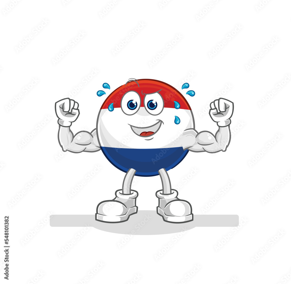 Netherlands muscular cartoon. cartoon mascot vector
