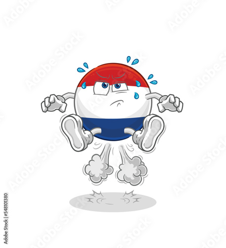 Netherlands fart jumping illustration. character vector