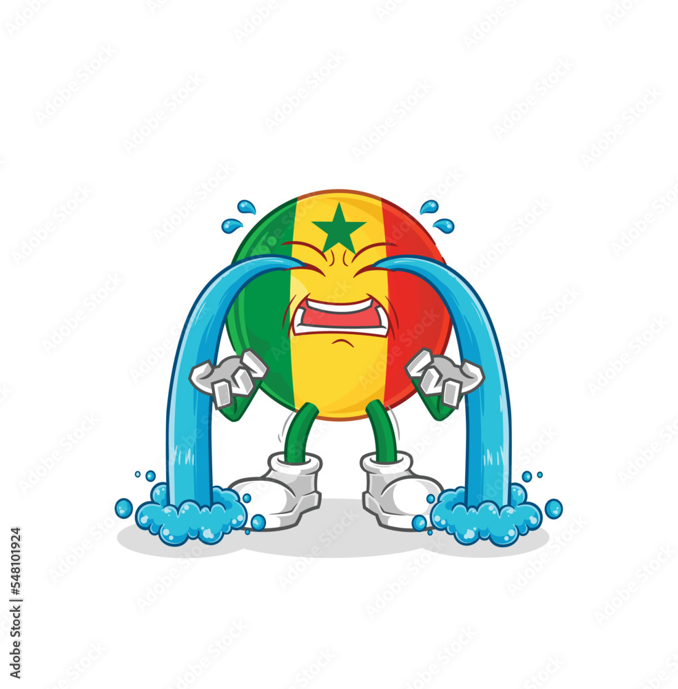 Fototapeta premium senegal crying illustration. character vector