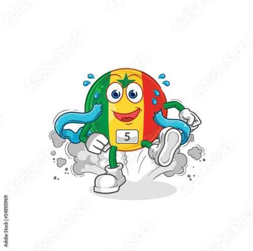 senegal runner character. cartoon mascot vector