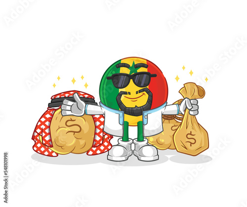 senegal rich arabian mascot. cartoon vector