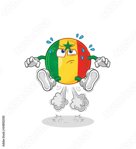 senegal fart jumping illustration. character vector