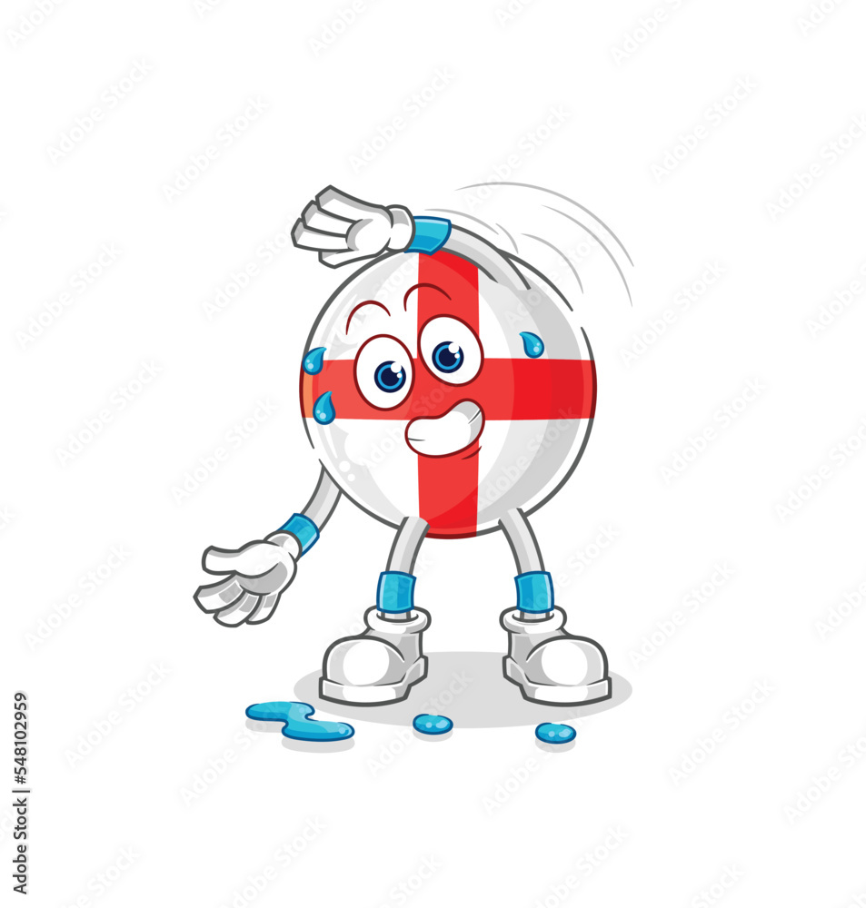 england stretching character. cartoon mascot vector england stretching character. cartoon mascot vector