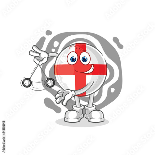 england hypnotizing cartoon. cartoon mascot vector