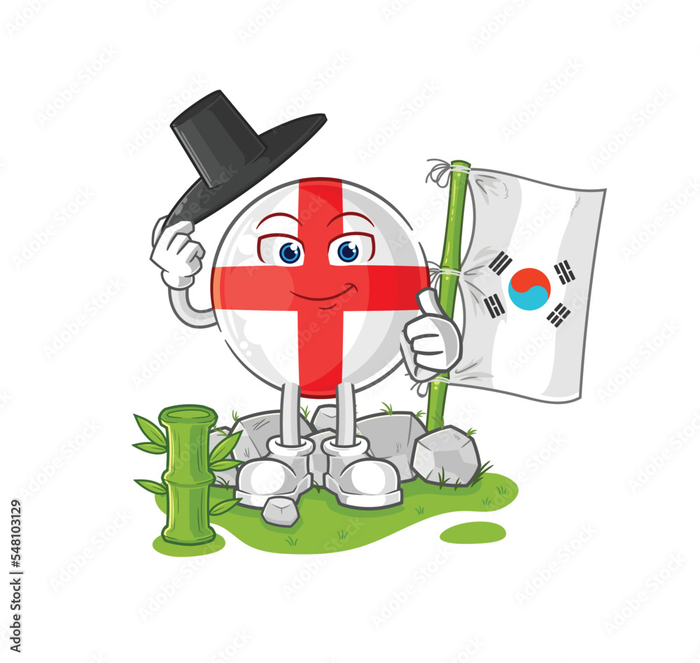 england korean character. cartoon mascot vector