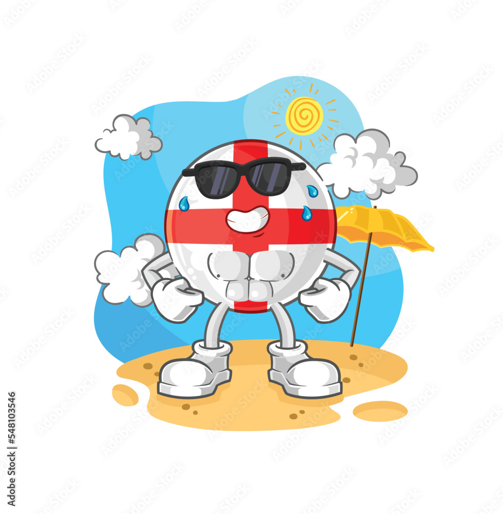 england sunbathing in summer. character vector