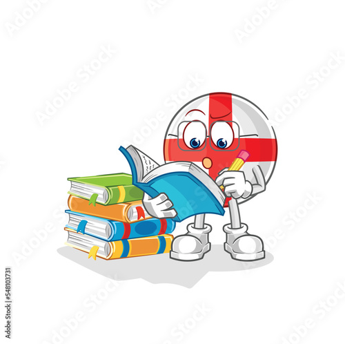 england studying mascot. cartoon vector