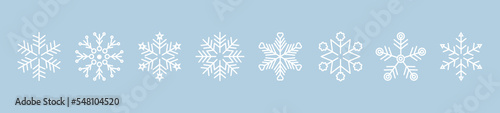 Collection of snowflakes icon, christmas decoration.