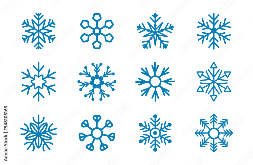 Christmas decoration, winter set, collection of snowflakes icon. Christmas decoration, winter set, collection of snowflakes icon.