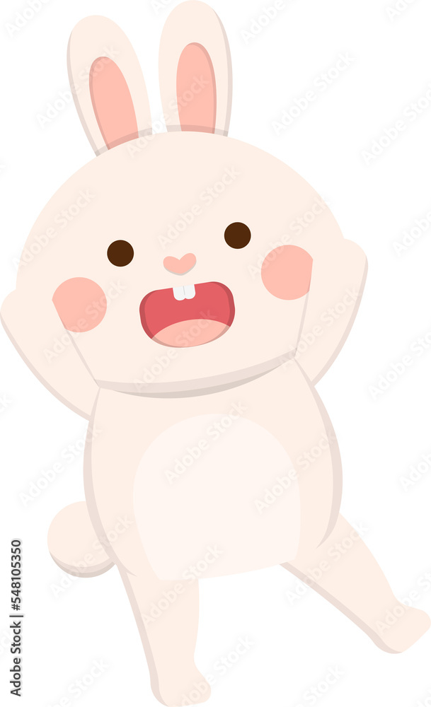 Cute rabbit with playful expressions and actions Cute rabbit with playful expressions and actions