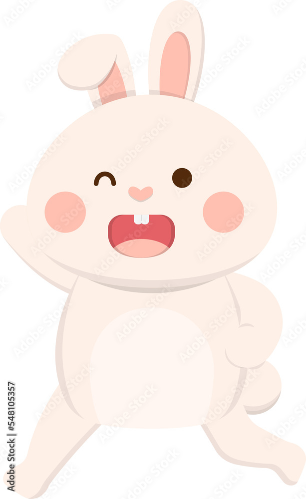 Cute rabbit with playful expressions and actions Cute rabbit with playful expressions and actions