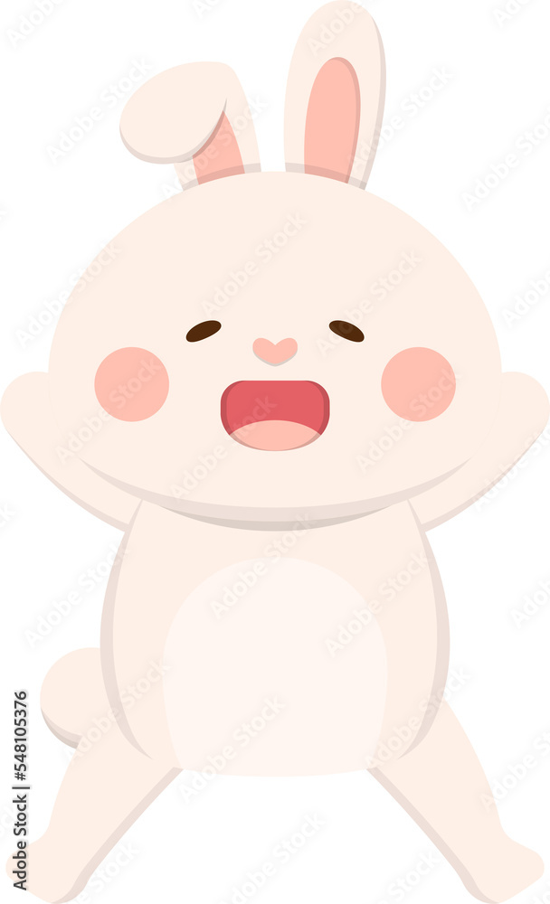 Cute rabbit with playful expressions and actions Cute rabbit with playful expressions and actions