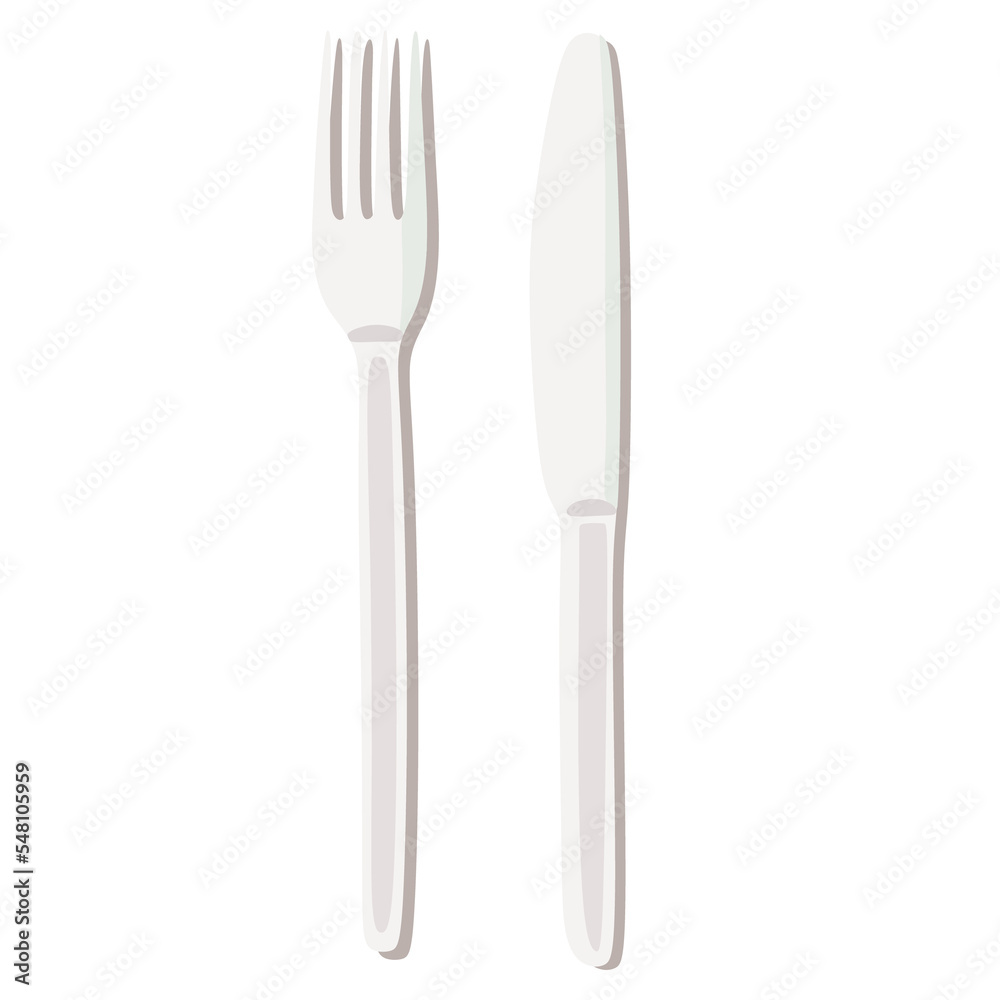 White fork and knife for your kitchen White fork and knife for your kitchen