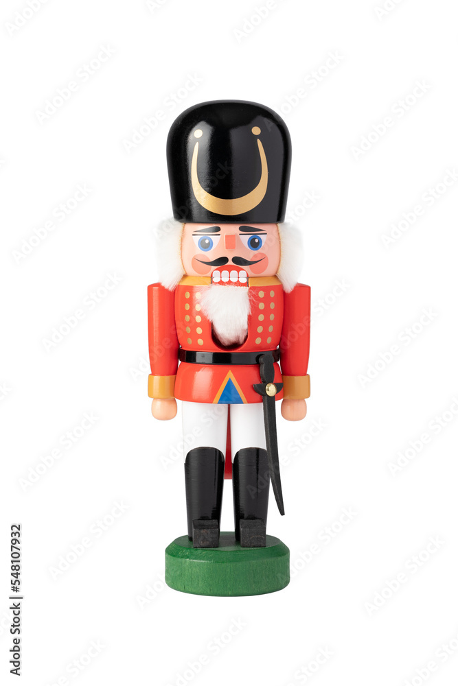 Wood nutcracker decoration isolated on white. Wood nutcracker decoration isolated on white.