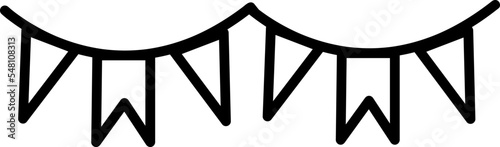 Bunting flags line icon. linear style sign for mobile concept and web design. Party flag outline vector icon..eps