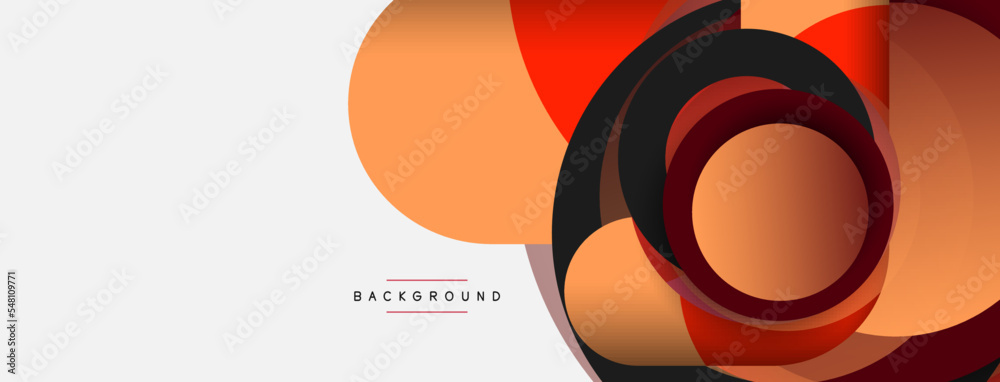 Circle and round shapes abstract background. Vector illustration for wallpaper banner background or landing page