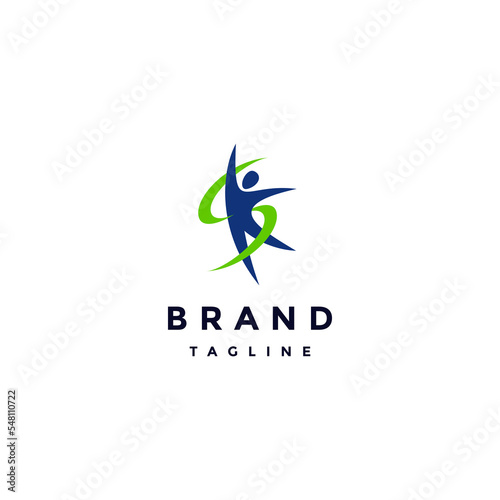 Healthy People Silhouette Forming Initials SK Logo Design. The initial letter SK forms the human symbol and the upward sporty line that covers it.