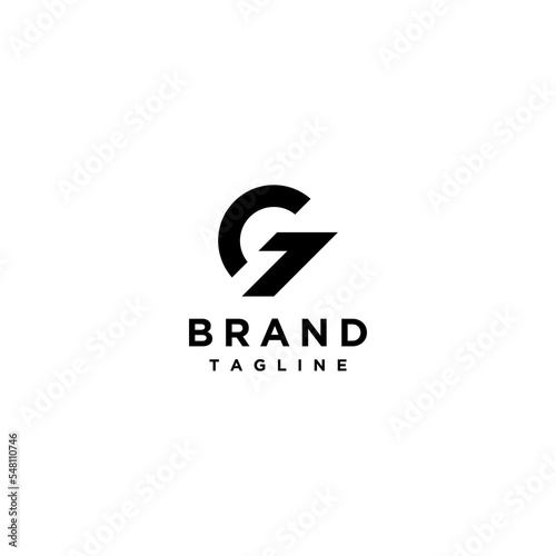 Simple logo of letter G and number 7 in one symbol. Simple Minimalist G7 Icon Logo Design.