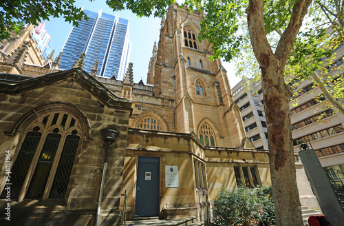 Side view at St Andrew's Cathedral - Sydney, Austarlia photo