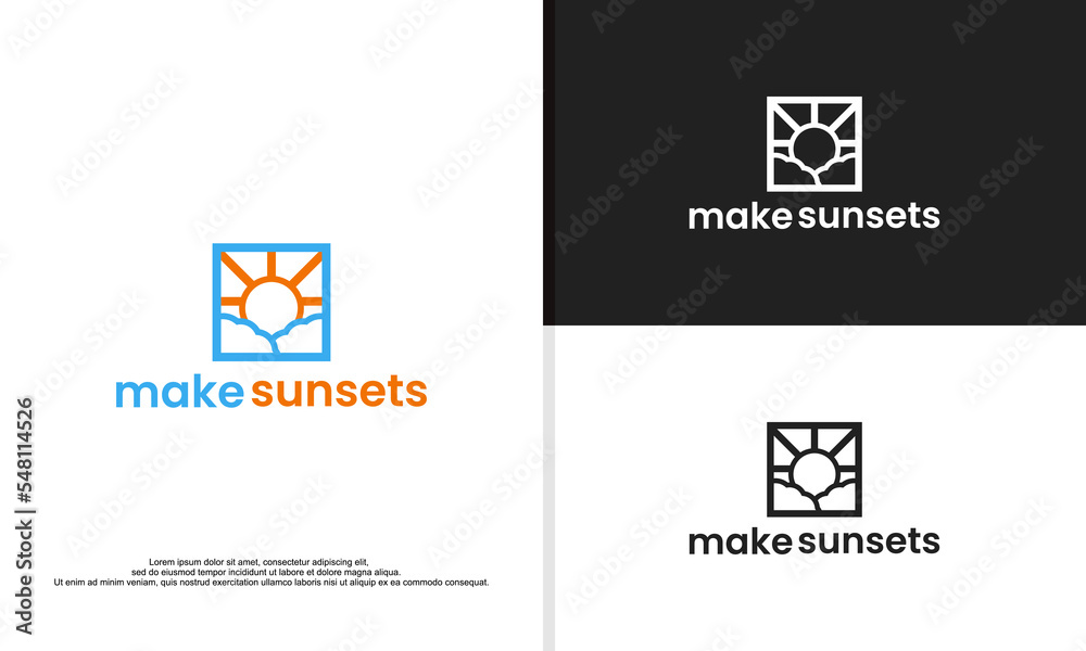 logo illustration vector graphic of sunset technology. logo illustration vector graphic of sunset technology.