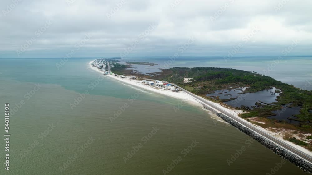 High aerial pan of Cape San Blas, Florida High aerial pan of Cape San Blas, Florida